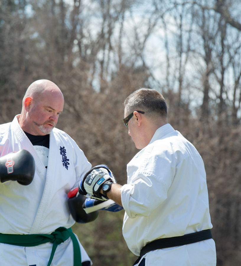 Action shot of Trevor Parry training with his Sensei, Irek Tuniewicz.